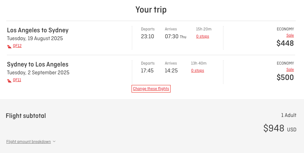Qantas superjumbo sale economy